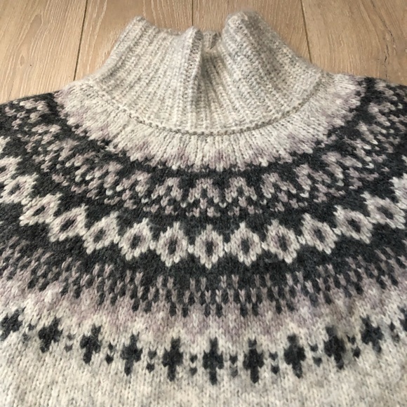 Abercrombie & Fitch Fair Isle Turtleneck Sweater in Grey Size M - Picture 3 of 10